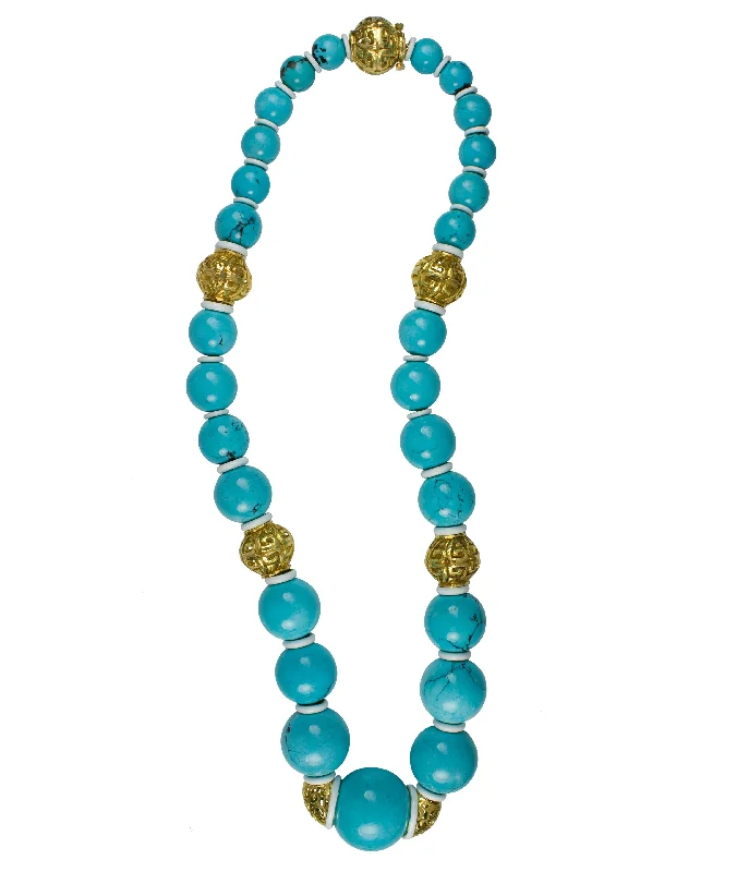 men’s sterling silver cufflinks Turquoise Bead Necklace
