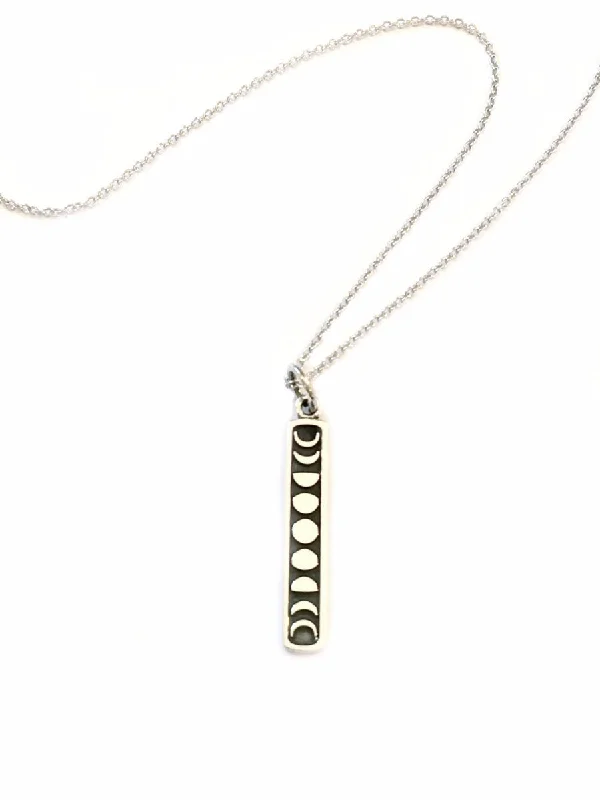 aquamarine birthstone necklace March Moon Phase Bar Necklace