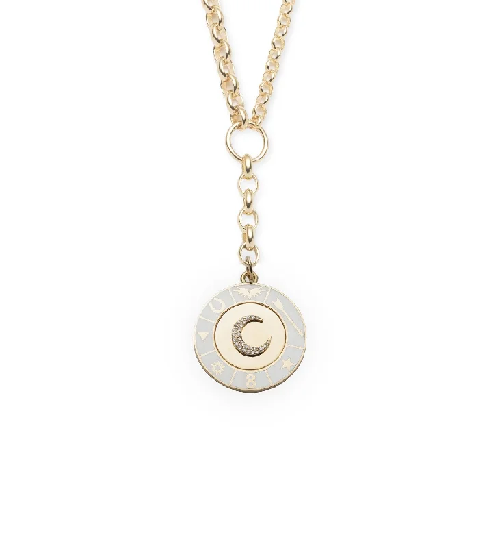 bold gothic skull necklace White Crescent : Champleve Heavy Mixed Belcher Extension Chain Necklace