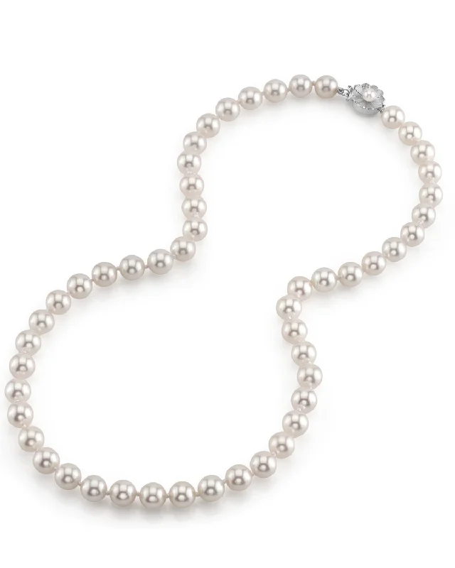 natural crystal pendant necklace White Hanadama Japanese Akoya Pearl Necklace, 7.5-8.0mm natural crystal pendant necklace White Hanadama Japanese Akoya Pearl Necklace, 7.5-8.0mm