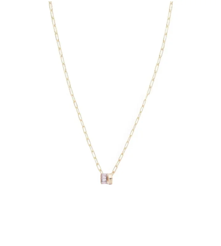 handcrafted turquoise necklace Wholeness & Baguette Diamond : Heart Beat Super Fine Clip Chain Necklace
