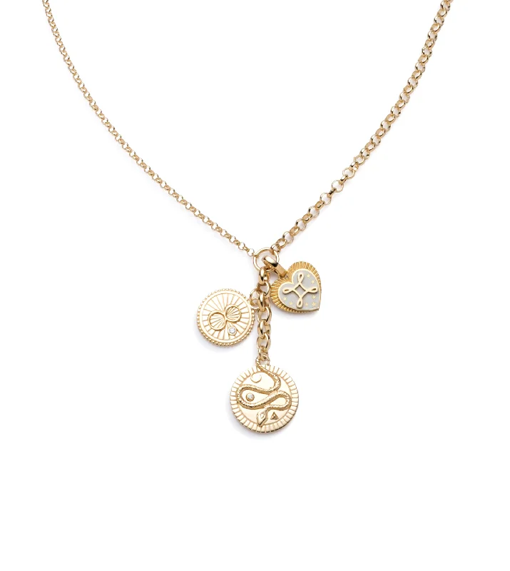 personalized name ring Wholeness, Karma, & Love Story : Medium Mixed Belcher Extension Chain Necklace