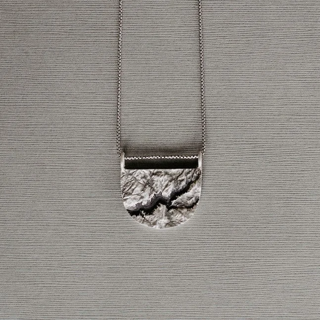 thin gold wire earrings Yosemite Topography Necklace